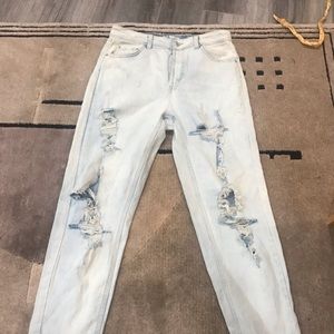 Wild fable capri pants.           Size 10.           Acid wash blue